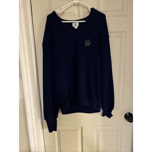 Vintage Izod Lacoste Sweater Mens XL Navy Knit USA 80s Golf Preppy Orlon Acrylic - Picture 5 of 8